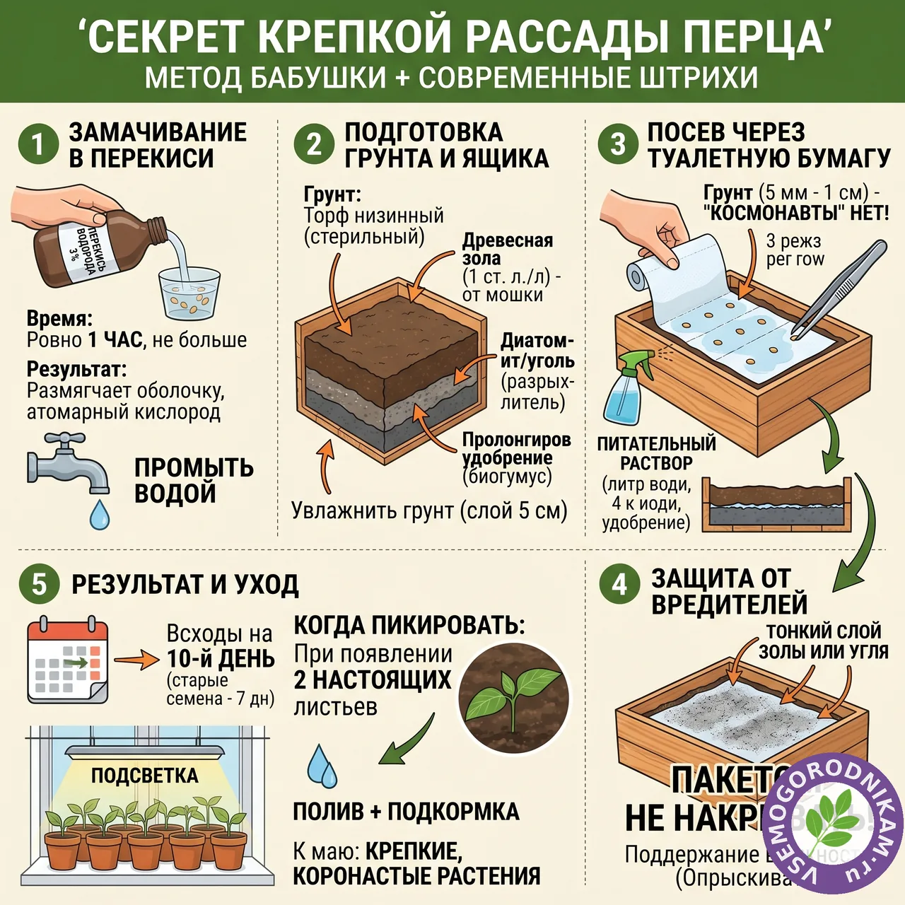 Как вырастить крепкую рассаду перца: бабушкин метод на современный лад