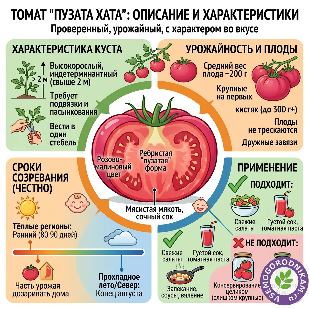 Томат Пузата Хата: большой урожай и вкус, от которого в восторге дети