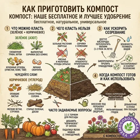 Как приготовить компост правильно: бесплатное удобрение с вашего участка
