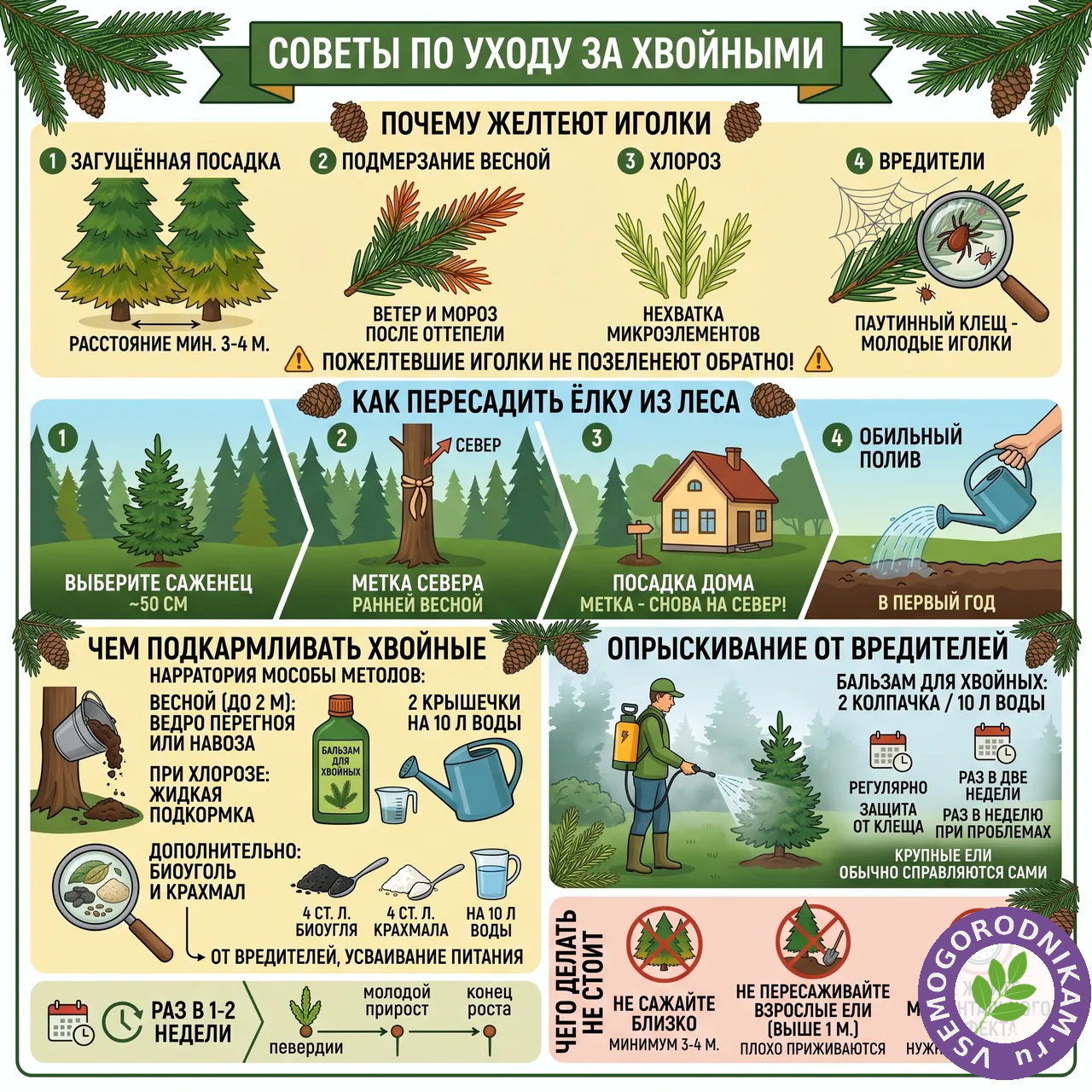 Подкормка хвойных: что делать, чтобы ёлки и пихты оставались ярко-зелёными