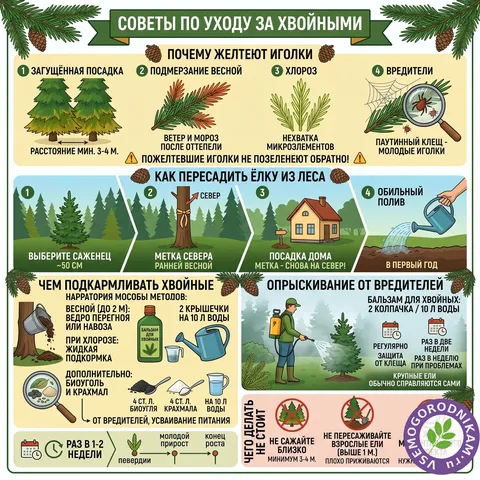 Подкормка хвойных: что делать, чтобы ёлки и пихты оставались ярко-зелёными