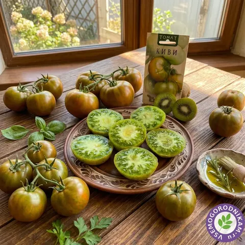 Томат Киви: зелёный сорт с фруктовым вкусом и лёгкой кислинкой