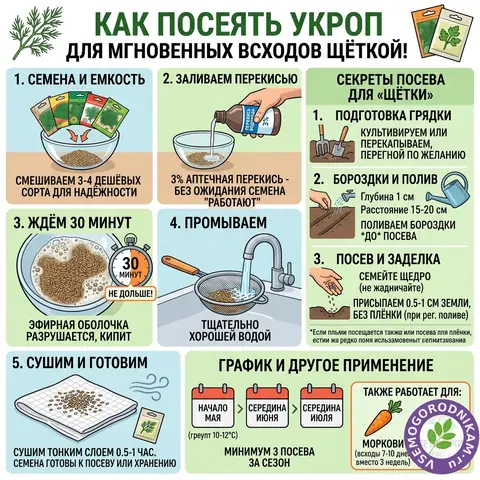 Как посеять укроп, чтобы быстро взошёл: всходы за 5–7 дней
