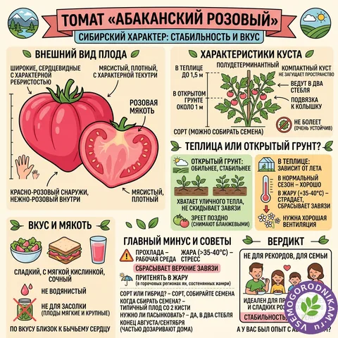 Томат Абаканский розовый: сладкий сибиряк, который не боится холода