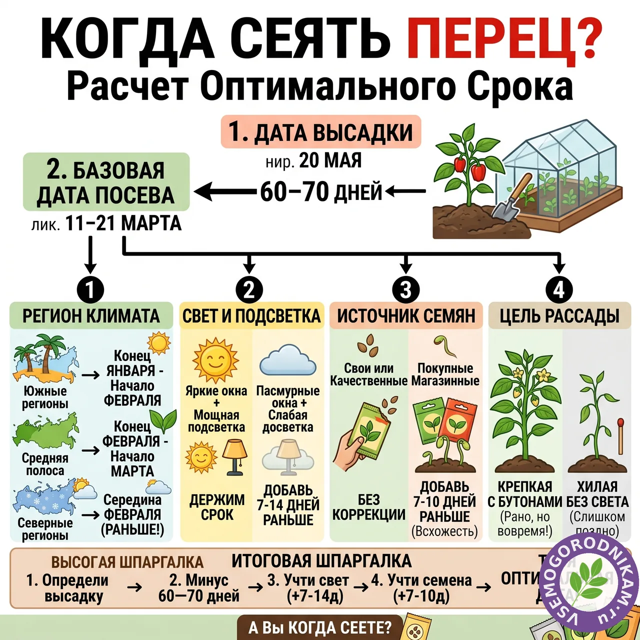 Когда сеять перец на рассаду: как выбрать срок по своим условиям