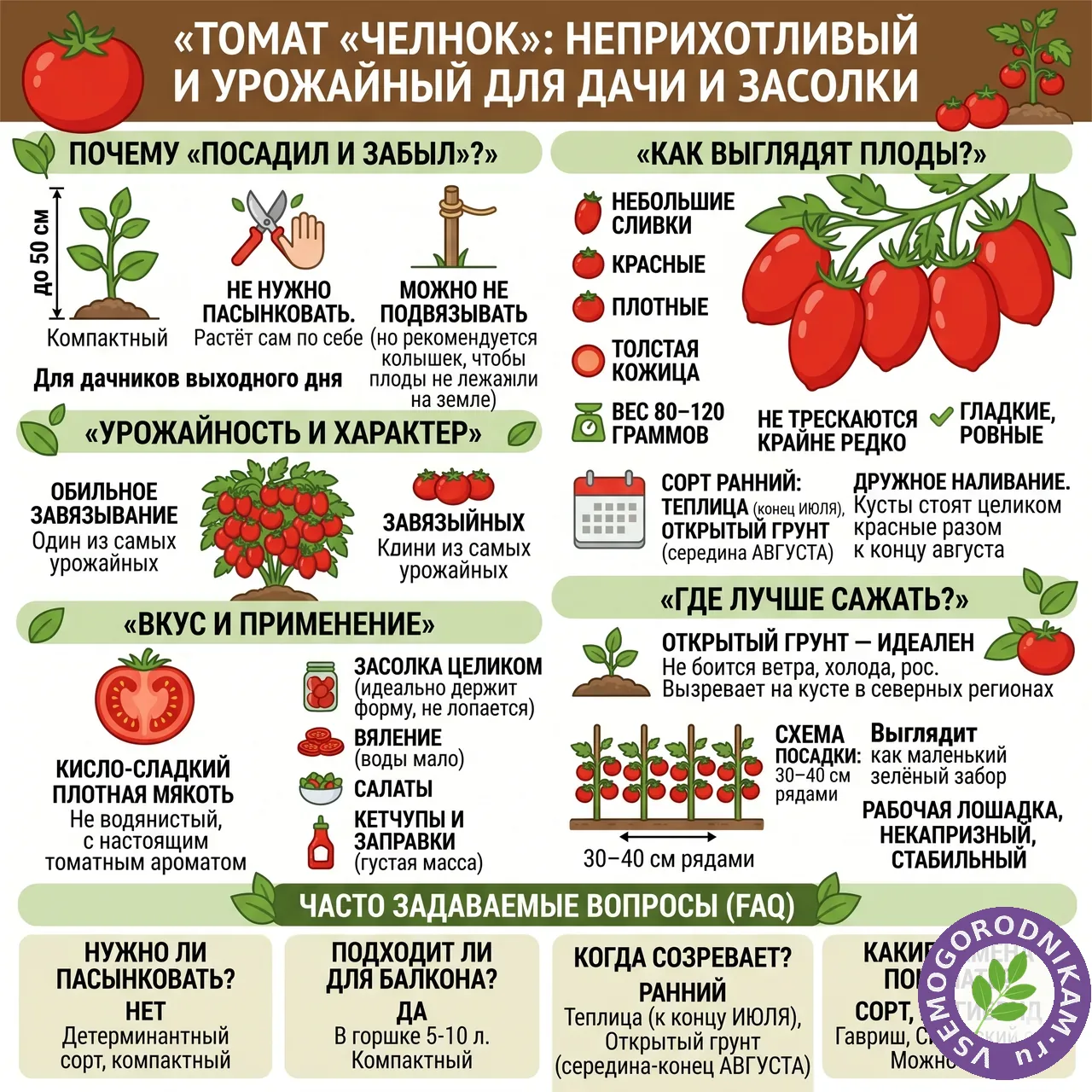 Томат Челнок: посадил и забыл, идеальный сорт для открытого грунта